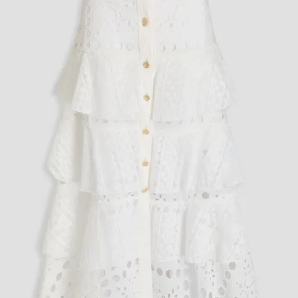 NWT Sandro White Tiered Maxi Skirt - Picture 2 of 4